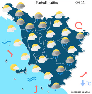 cielo domani tarda mattina