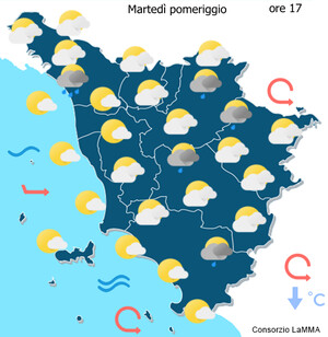 cielo domani tardo pomeriggio