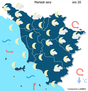 cielo domani sera