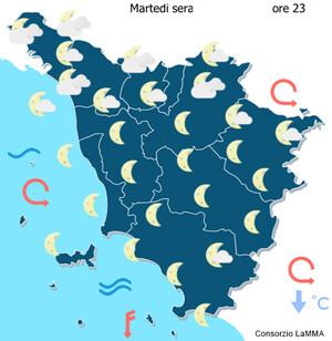 cielo domani tarda sera