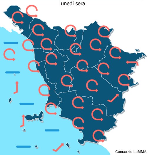 vento e mare oggi sera