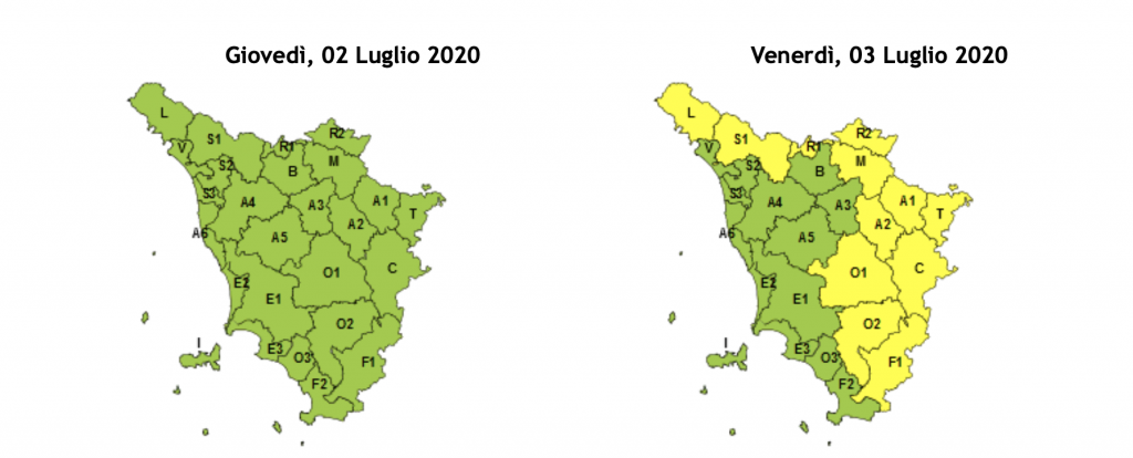mappe allerta 2 luglio 2020