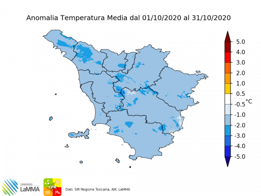 temperatura media ottobre 2020