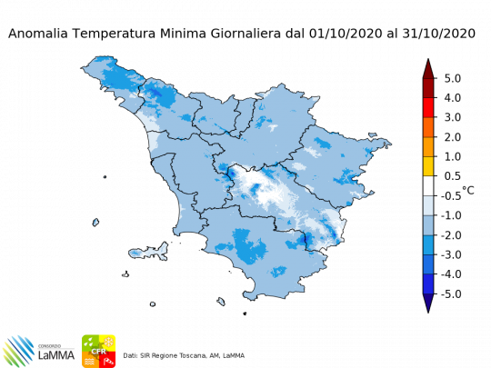 temperatura minima ottobre 2020