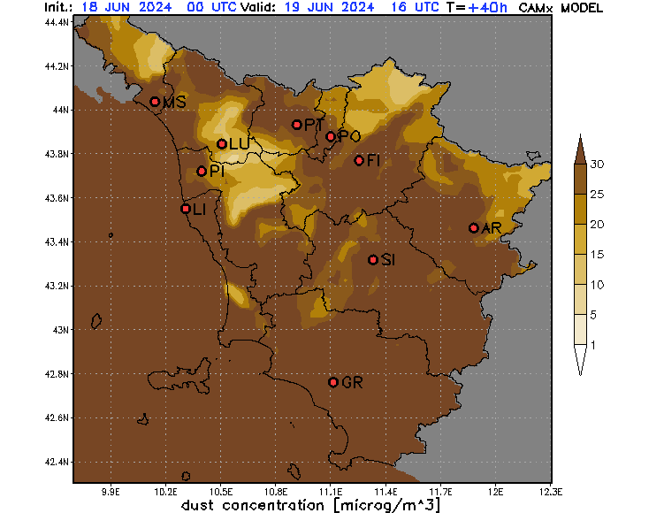dust previsioen 19 giugno