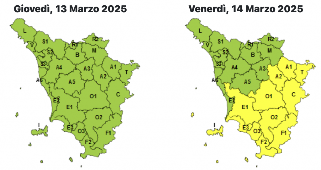 Vento 14 marzo 2025