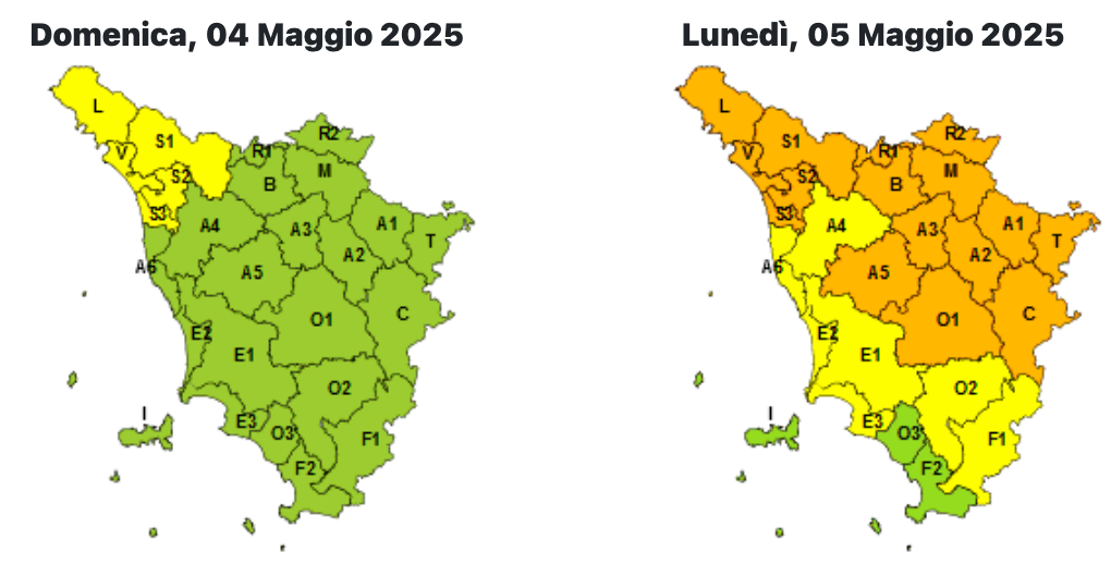 temporali e idrogeo 5 maggio 2025