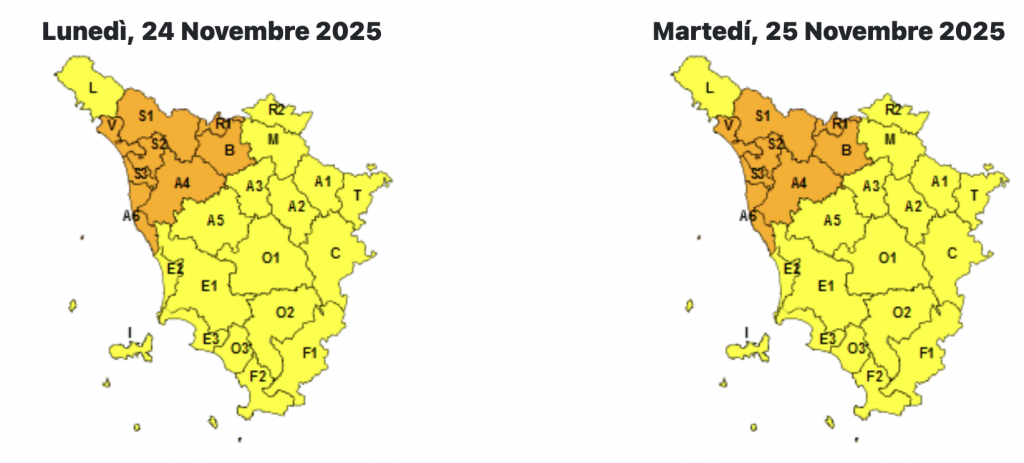 allerta frane allagamenti 25 novembre